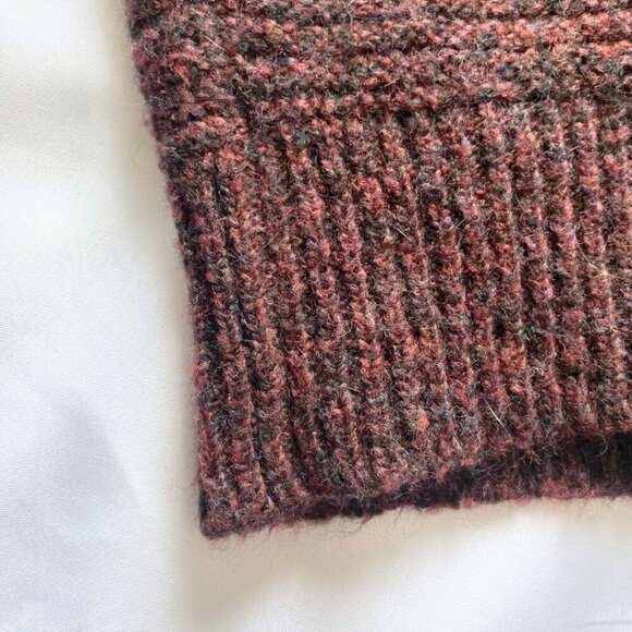 SARAH PACINI BURGUNDY WOOL MOHAIR BLEND BOAT NECK OVERSIZED TUNIC DRESS - XS - Picture 8 of 8